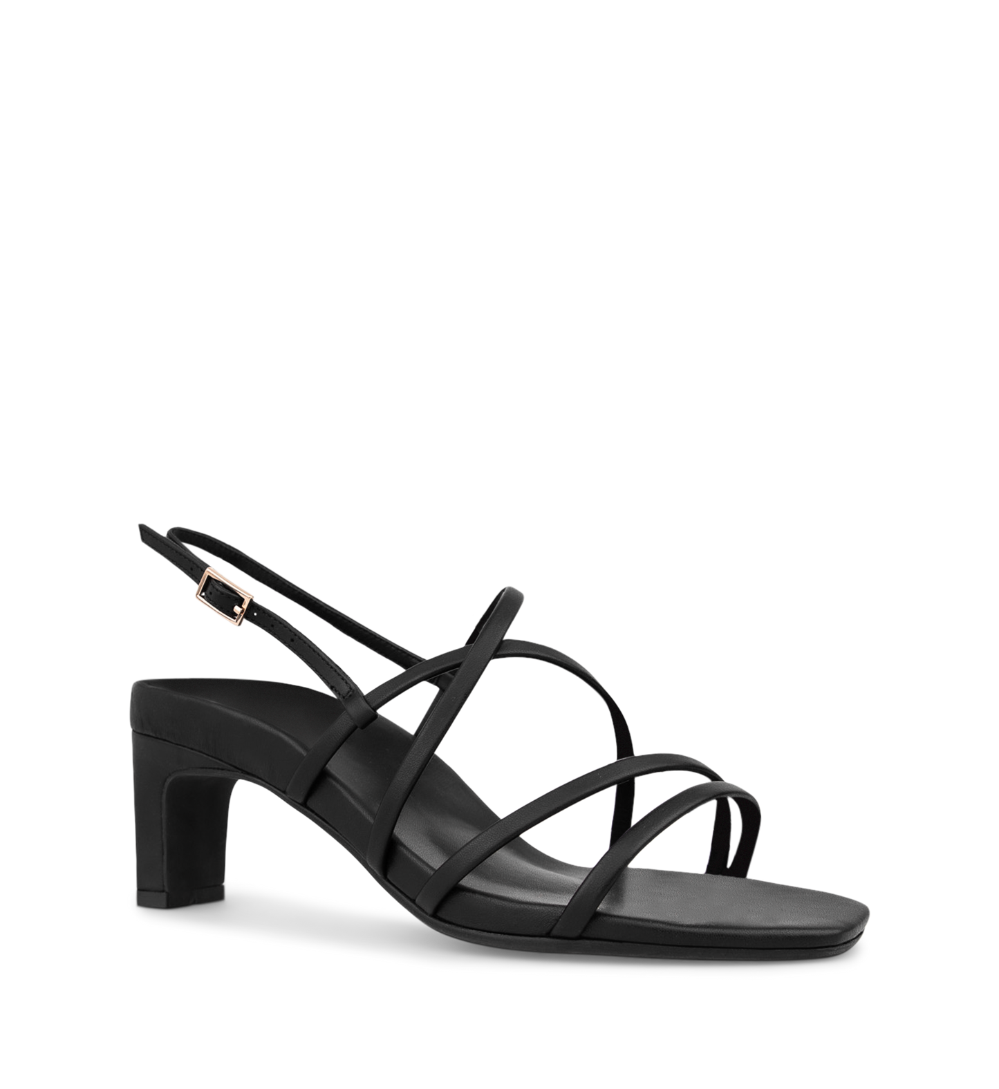 Sapayoa Black Leather Low Heels