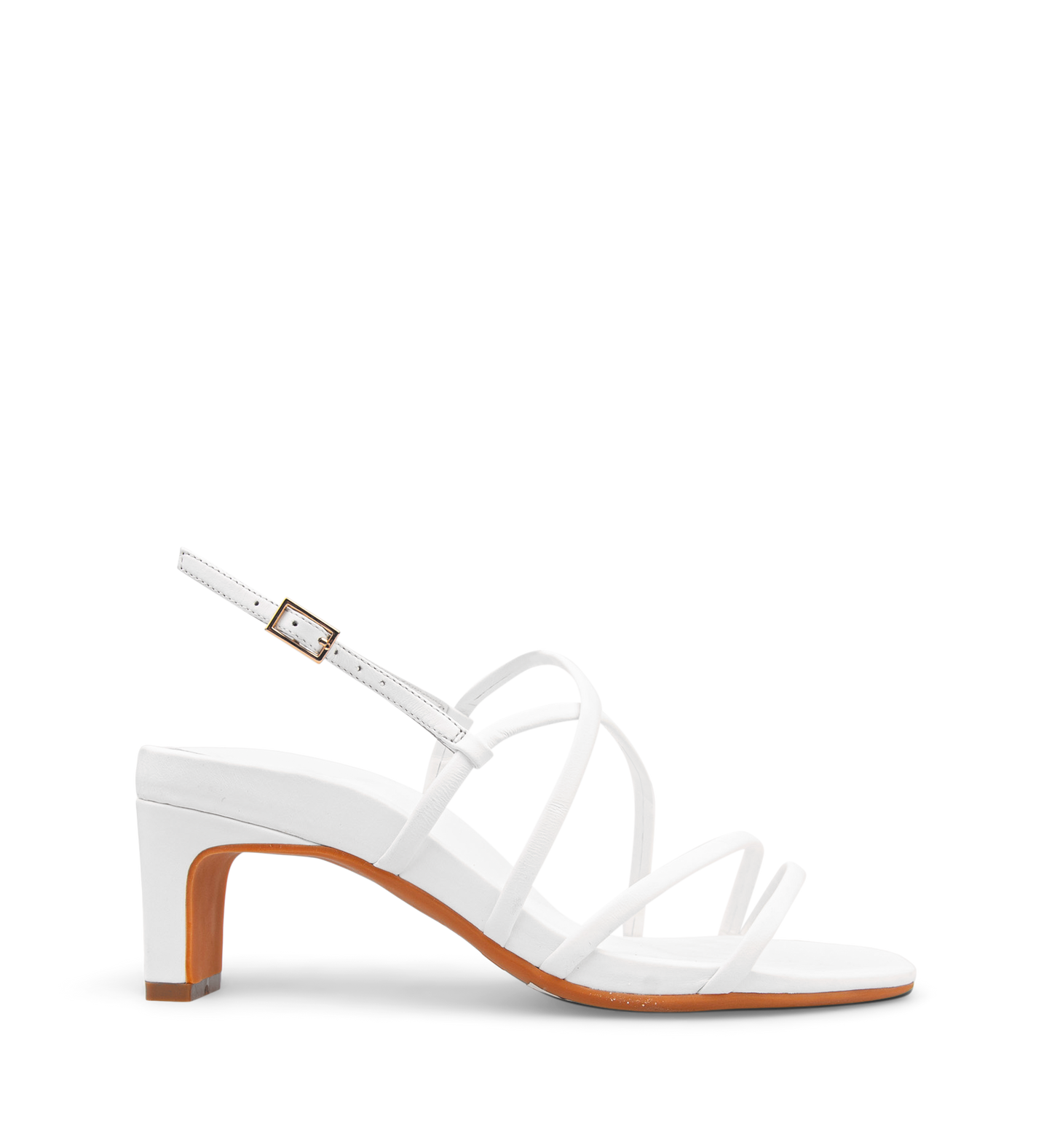 Sapayoa White Leather Low Heels