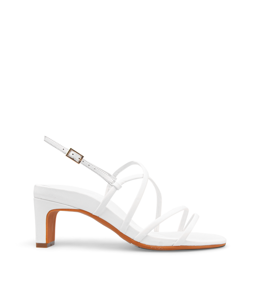 Sapayoa White Leather Low Heels