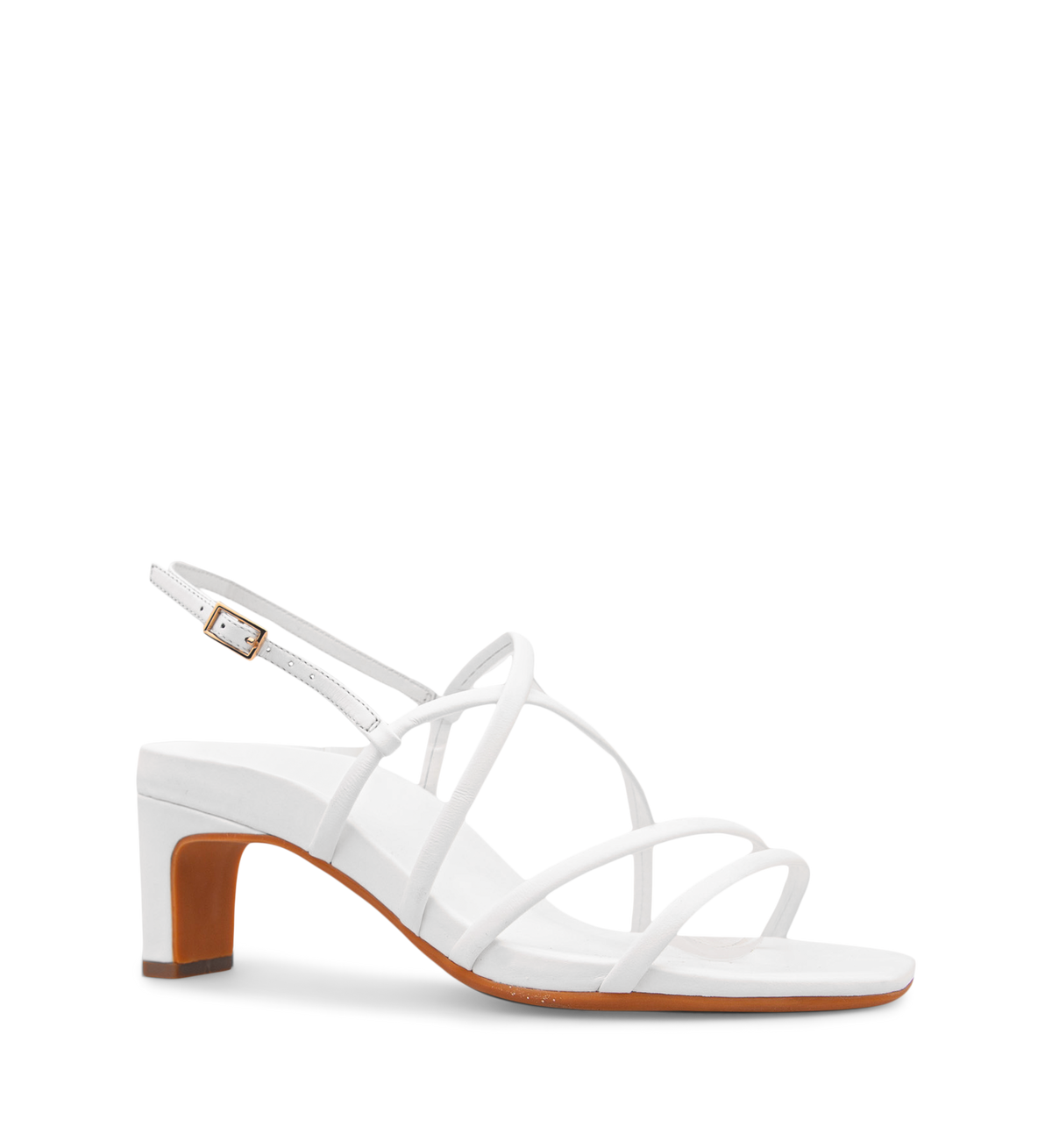 Sapayoa White Leather Low Heels