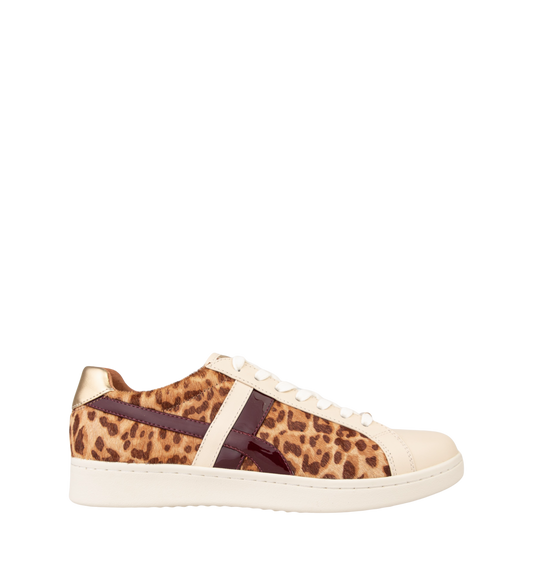 Seriema Leopard & Merlot Leather Sneakers