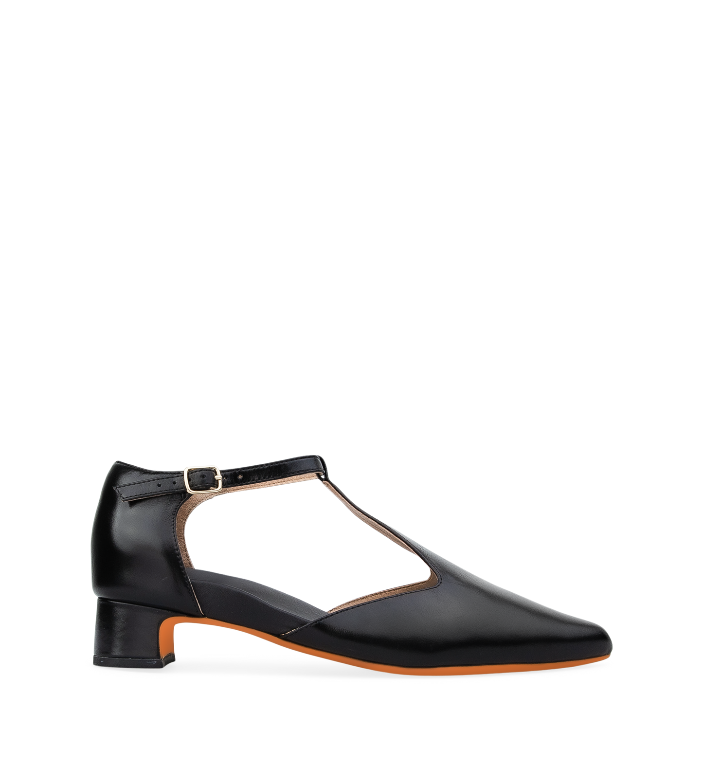 Shama Black Boxed Leather Flats