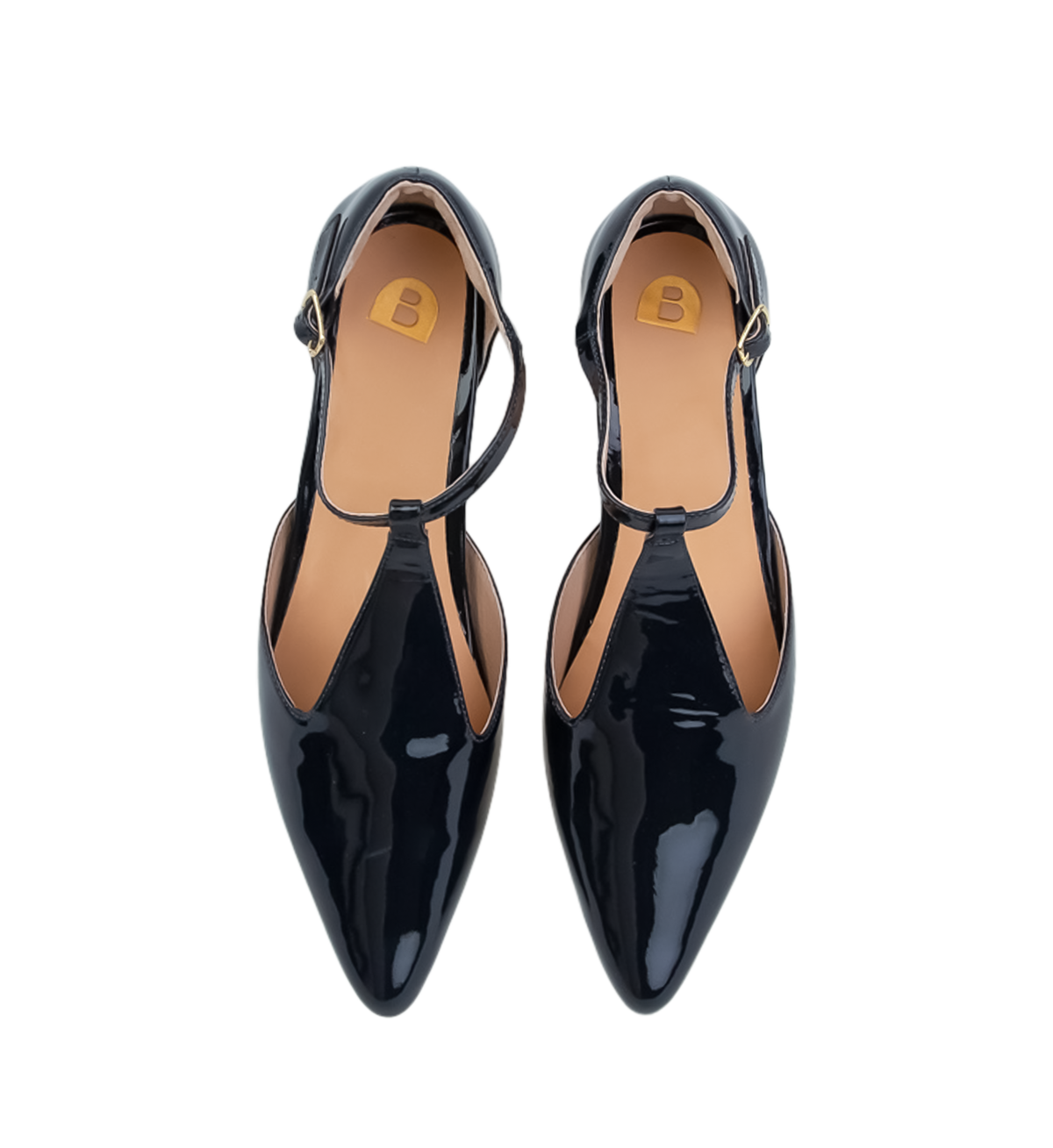 Shama Navy Patent Leather Flats