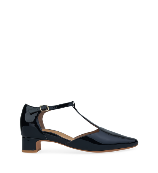 Shama Navy Patent Leather Flats
