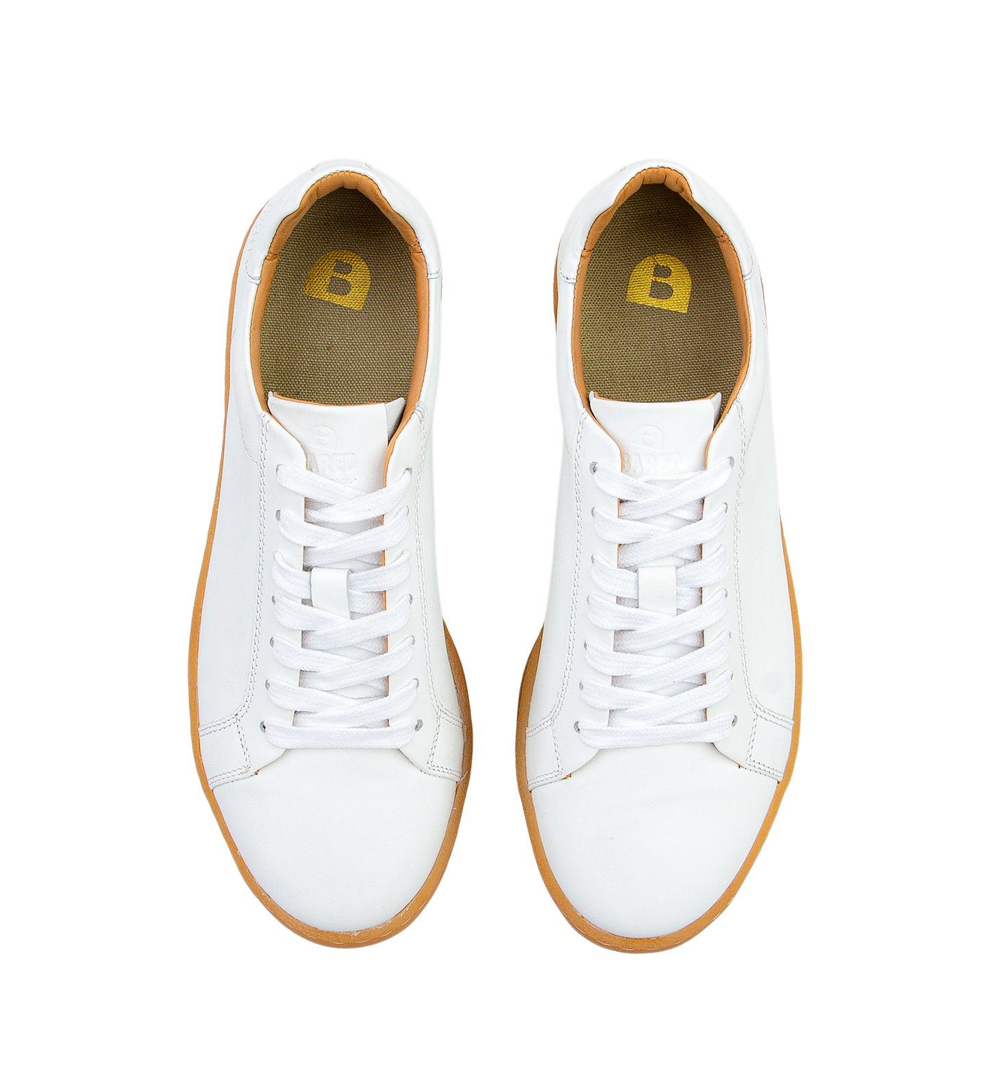 Silkie White Leather & Gum Sole Sneakers