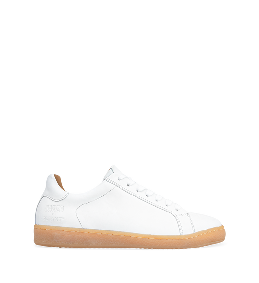 Silkie White Leather & Gum Sole Sneakers