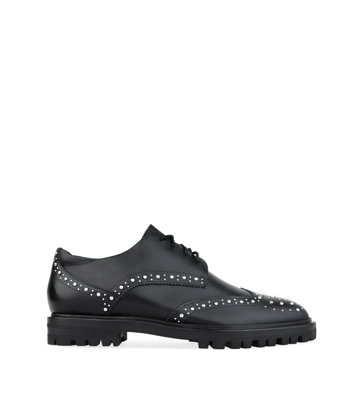 Silktail Black Leather & Hardware Flats