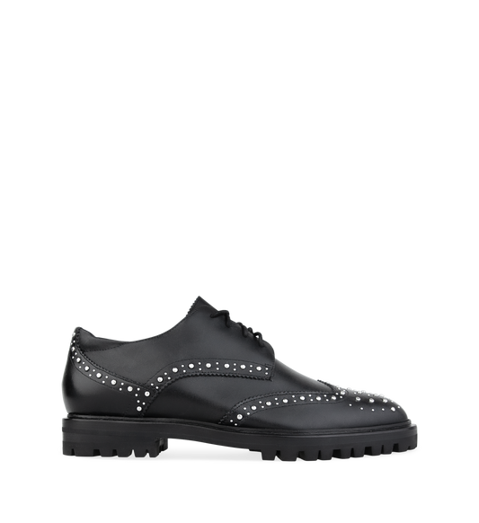 Silktail Black Leather & Hardware Flats