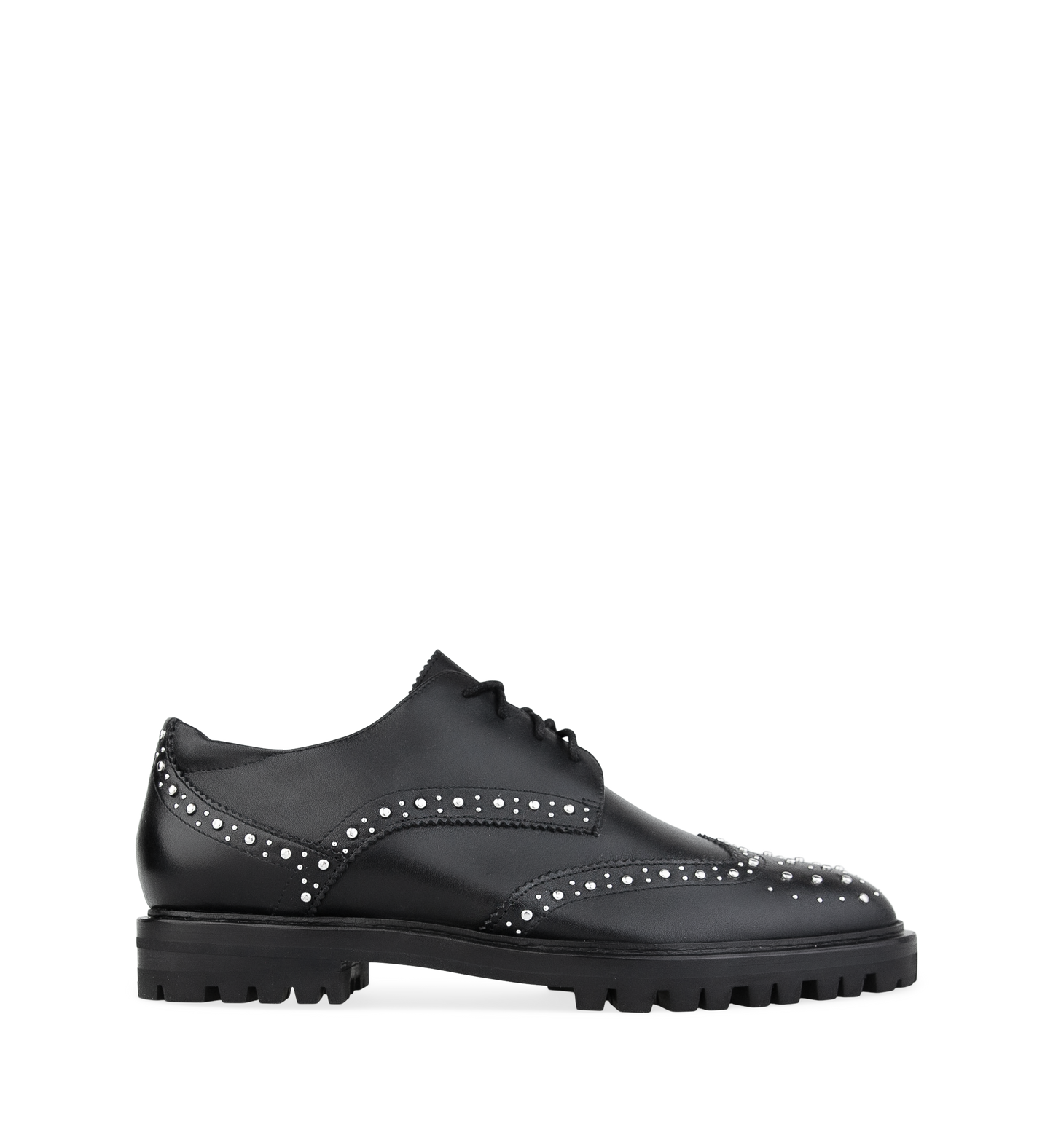Silktail Black Leather & Hardware Flats