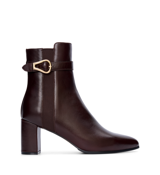 Snowcap Mahogany Brown Boxed Leather Heeled Boots