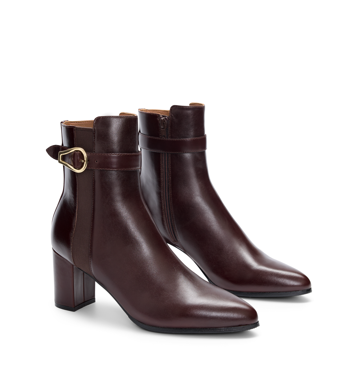 Snowcap Mahogany Brown Boxed Leather Heeled Boots