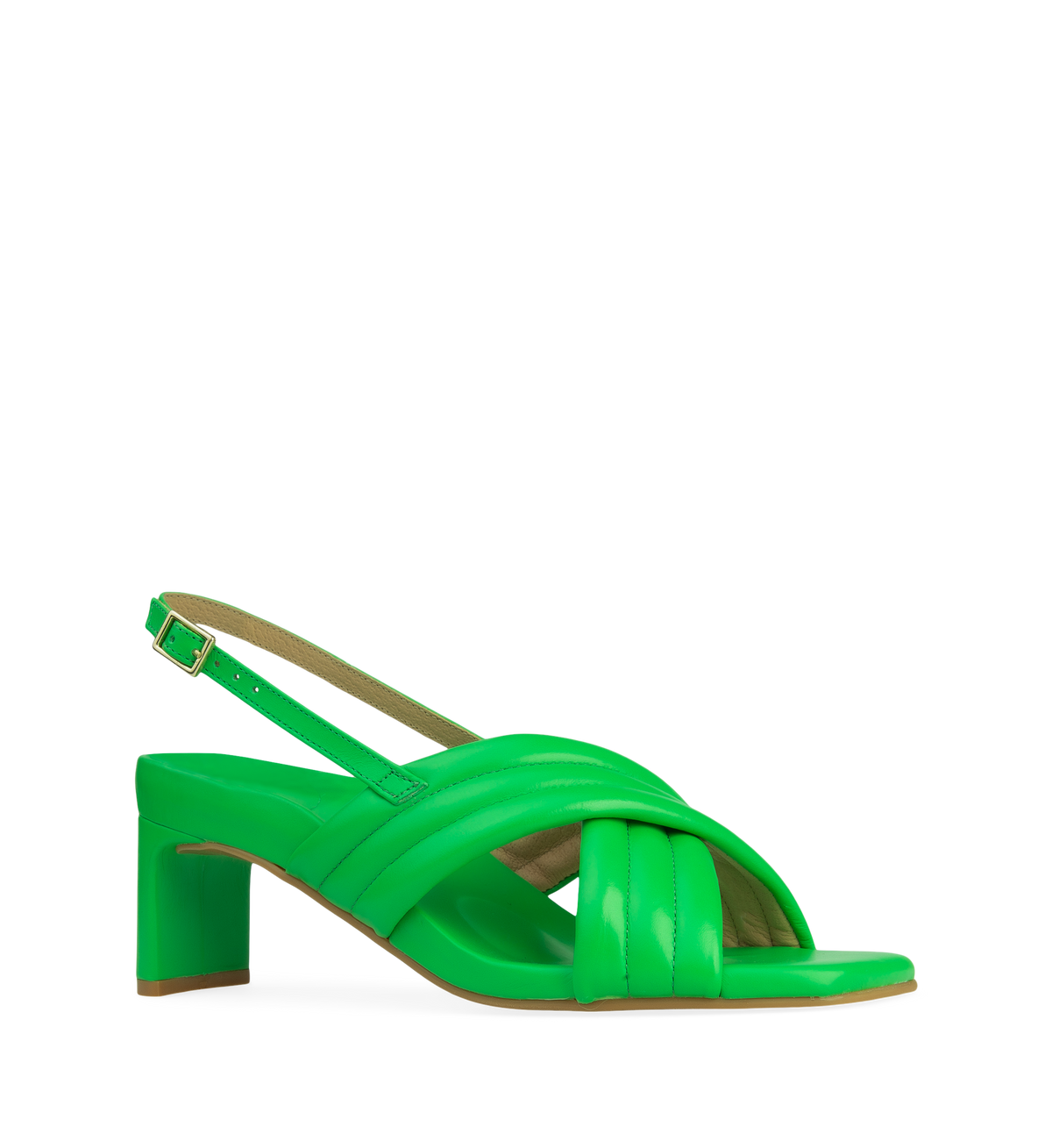Starling Green Leather Low Heels