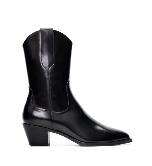 Strix Boxed Leather Heeled Boots
