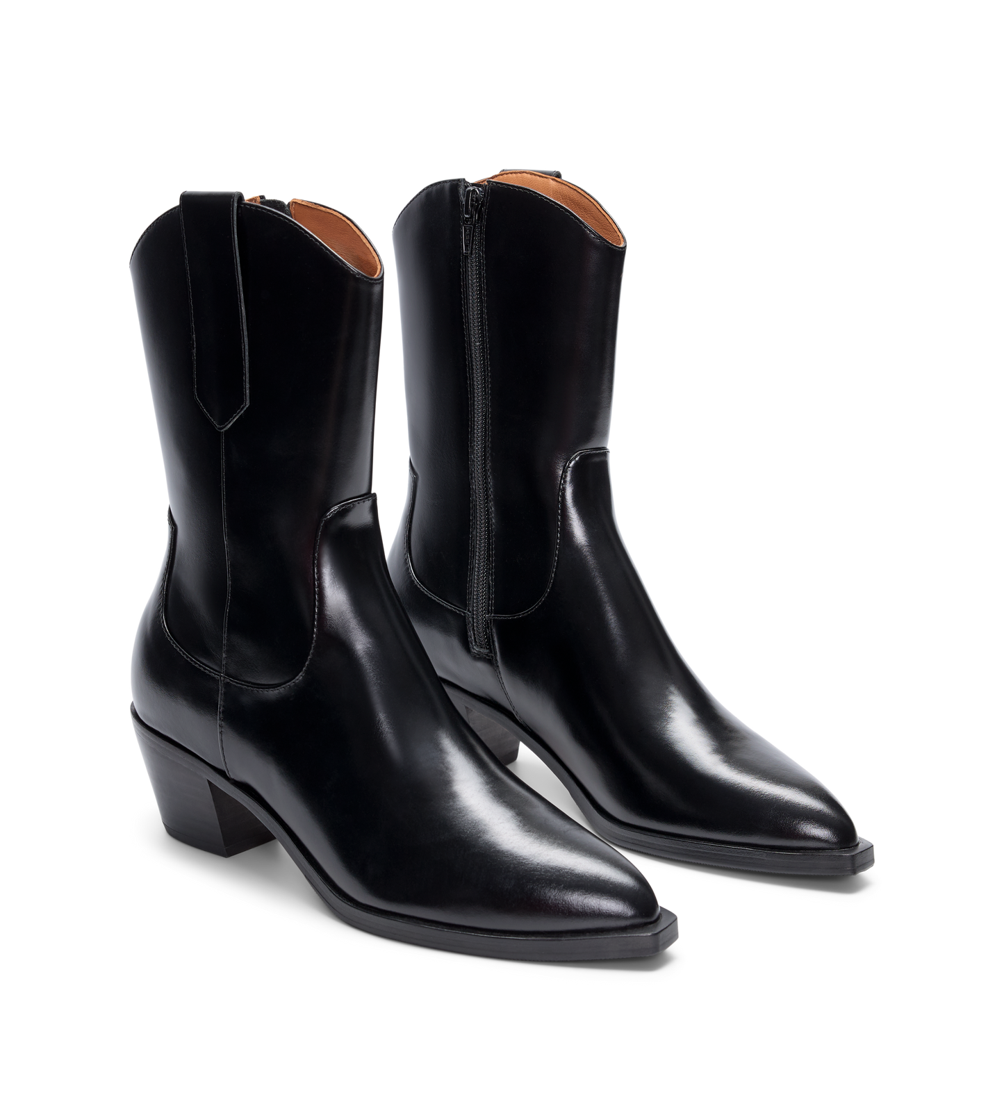 Strix Boxed Leather Heeled Boots