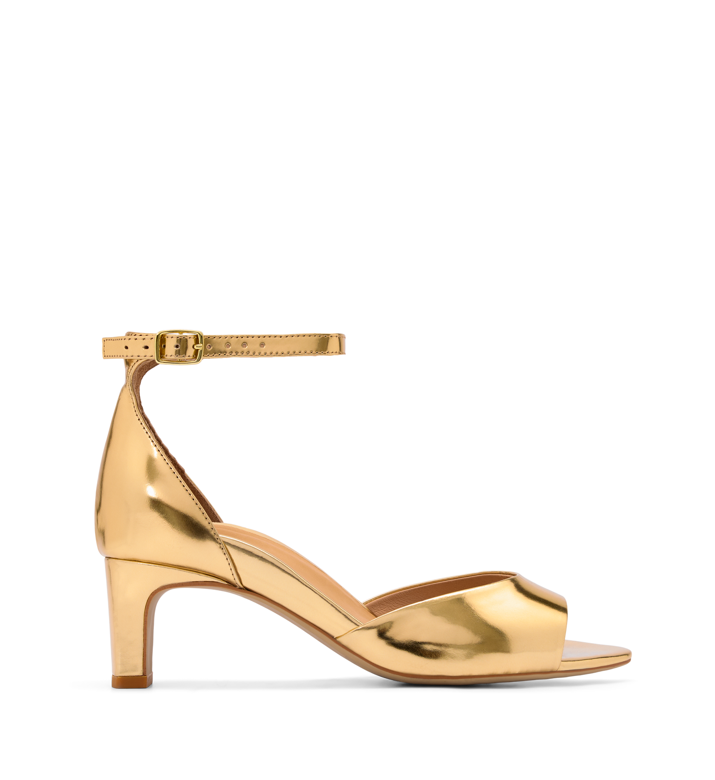 Sula Gold Patent Leather Low Heels