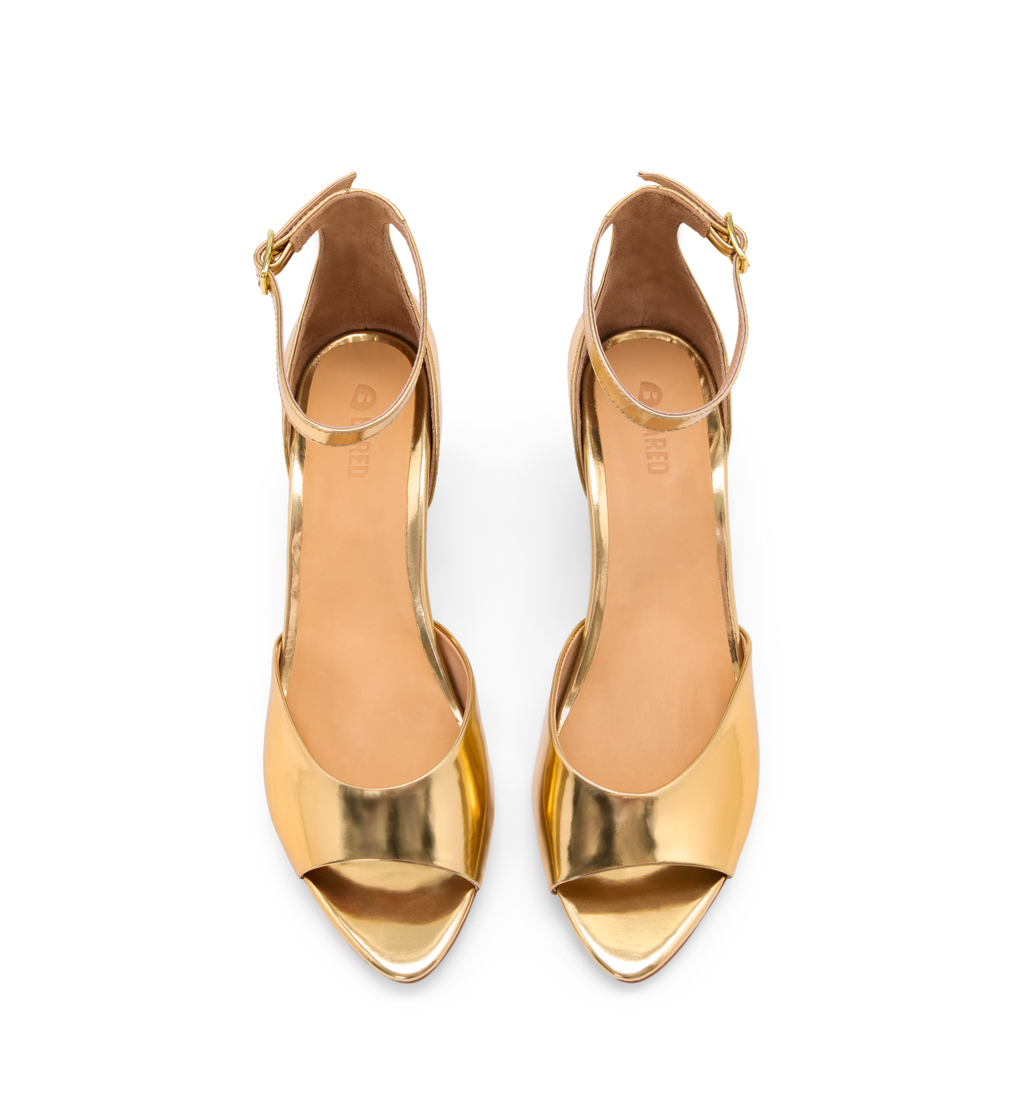 Sula Gold Patent Leather Low Heels