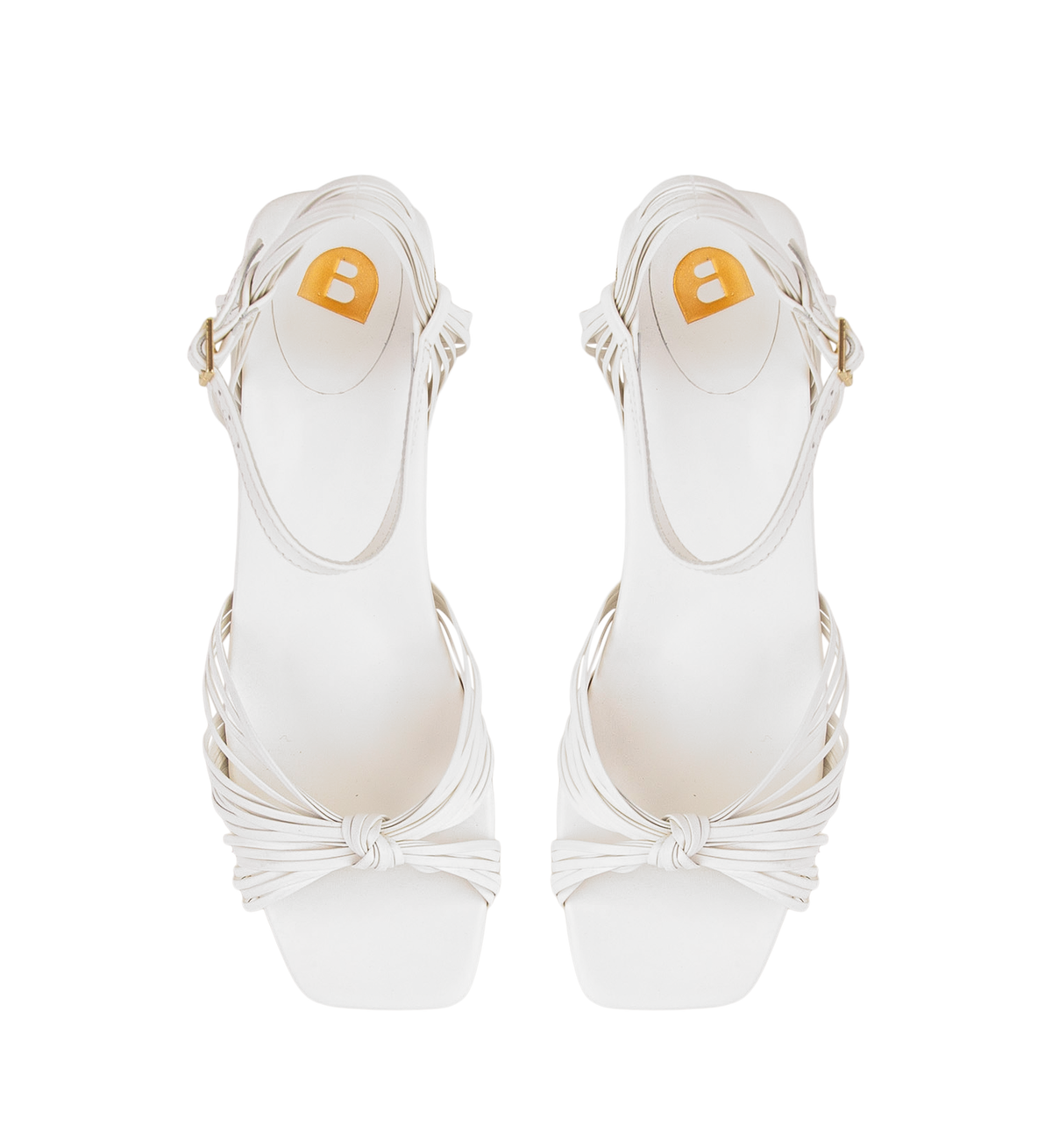 Sunangel White Leather Low Heels