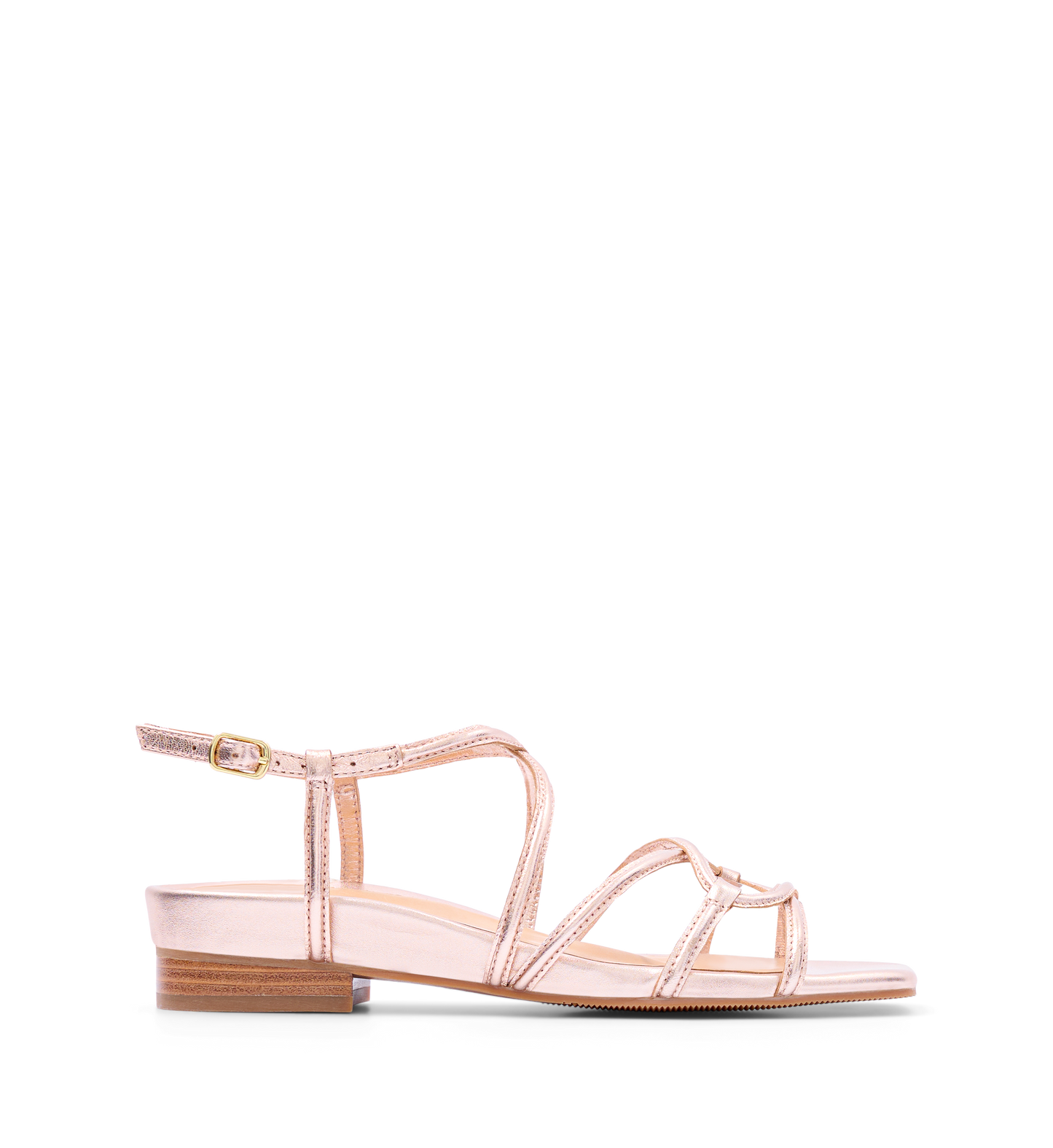 Sungrebe Rose Gold Leather Sandals