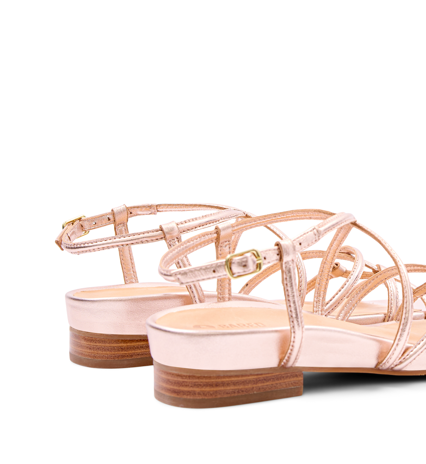 Sungrebe Rose Gold Leather Sandals