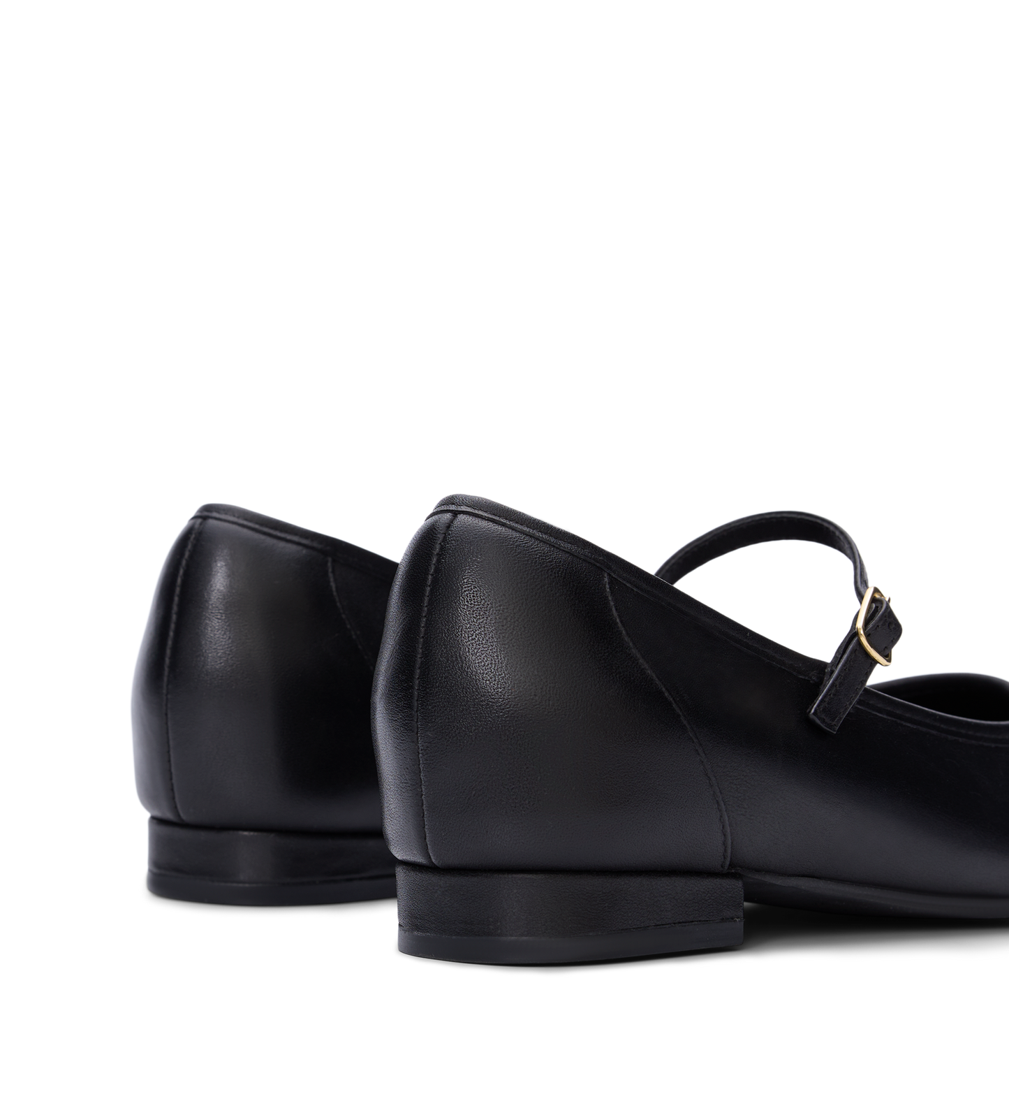 Back of Bared Footwear Black Leather Ballet Flats
