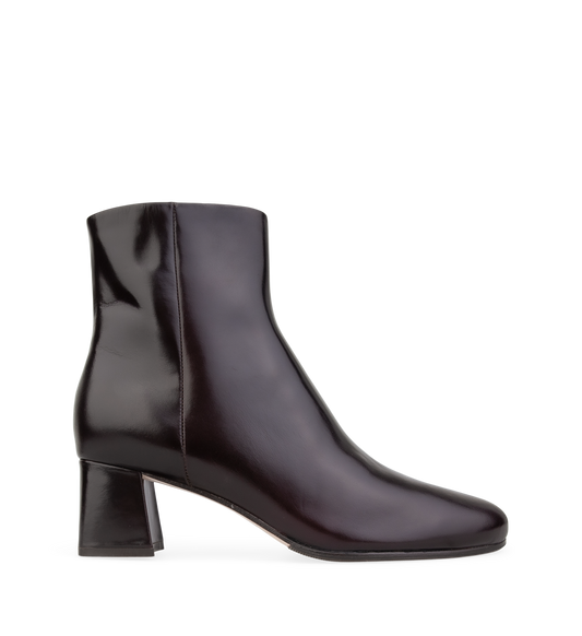 Tachuri Dark Oak Boxed Leather Ankle Boots