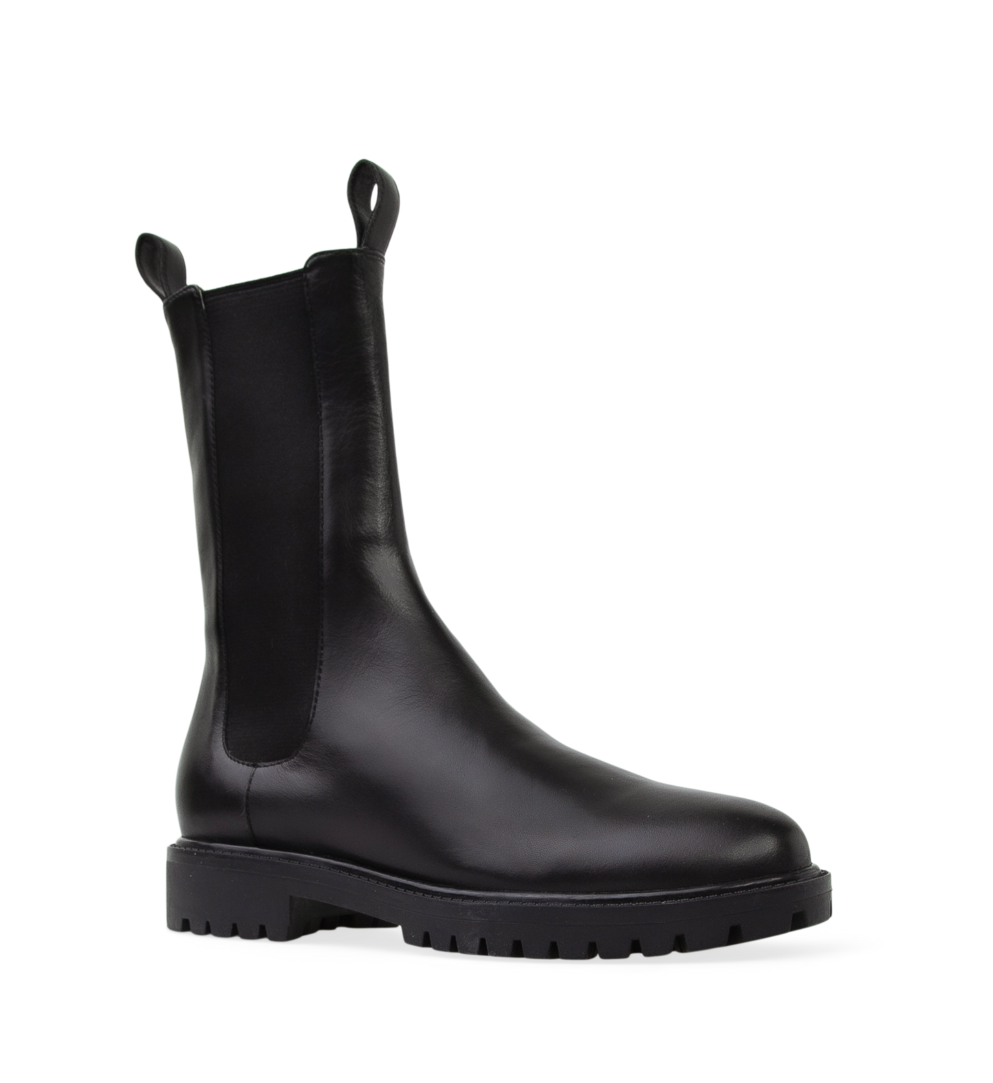 Tapaculo Black Leather Flat Boots