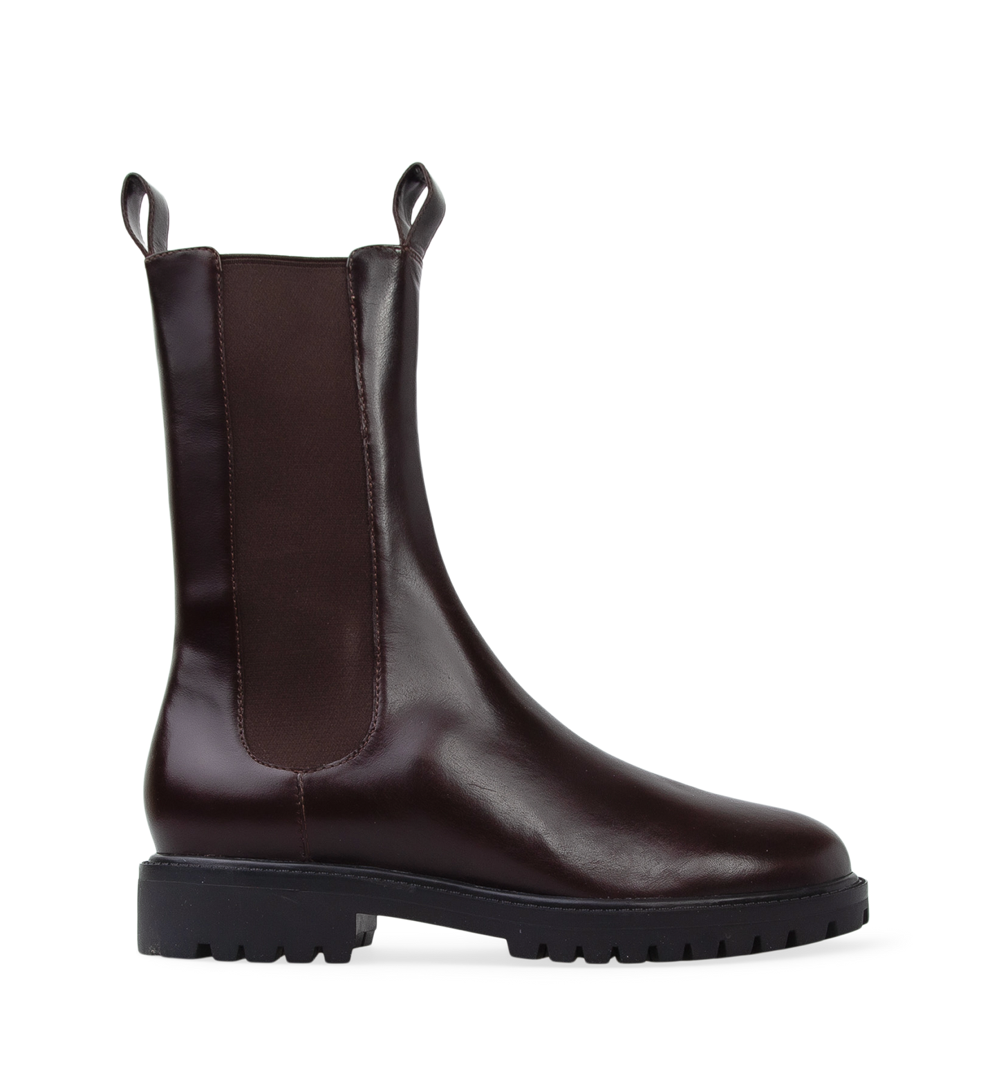 Tapaculo Dark Oak Leather Flat Boots