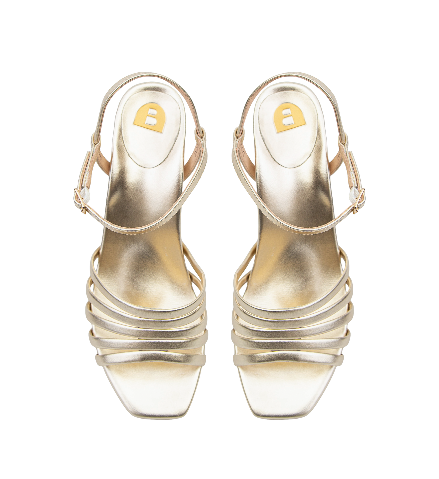 Topaz Gold Leather Low Heels