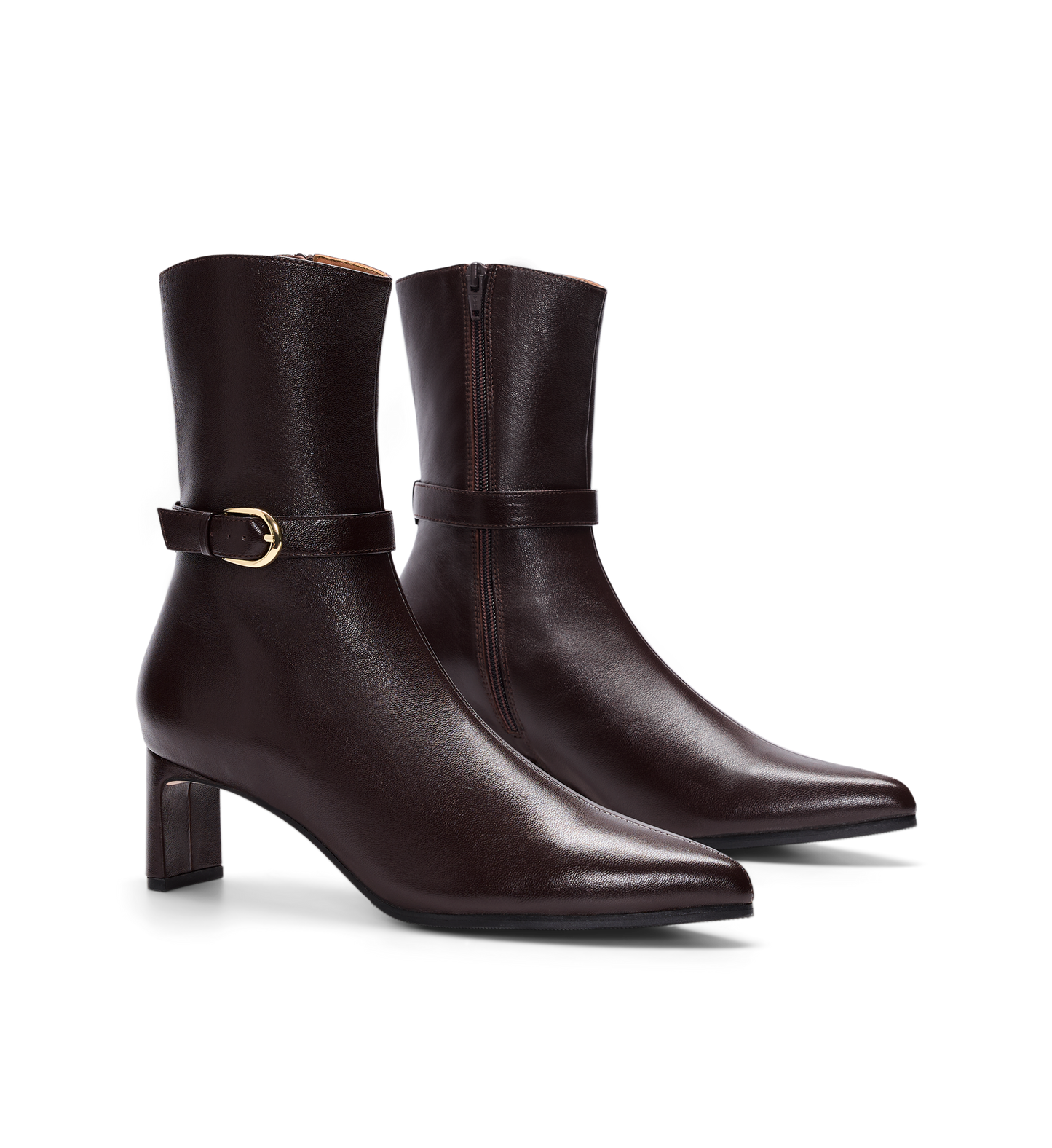 Trocaz Brown Leather Heeled Boots