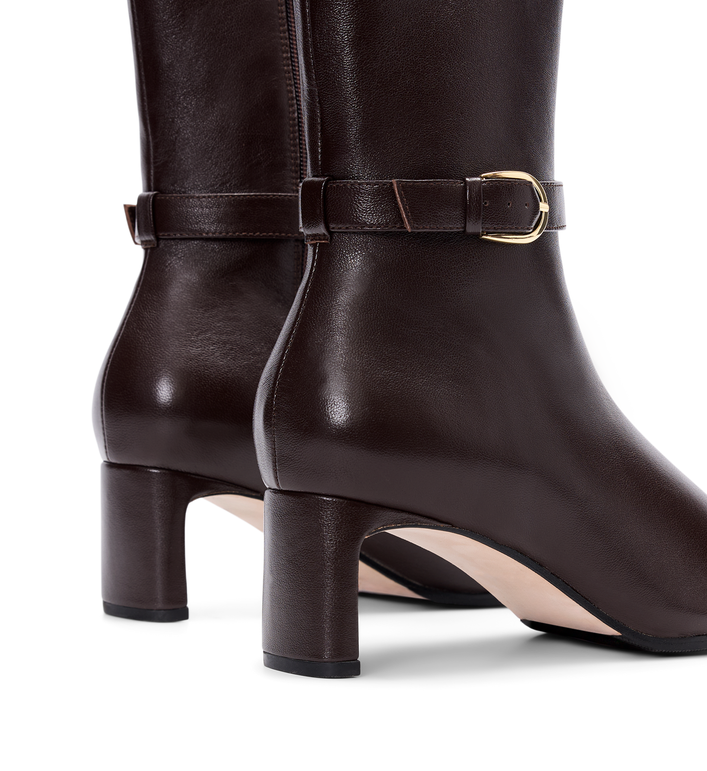 Trocaz Brown Leather Heeled Boots