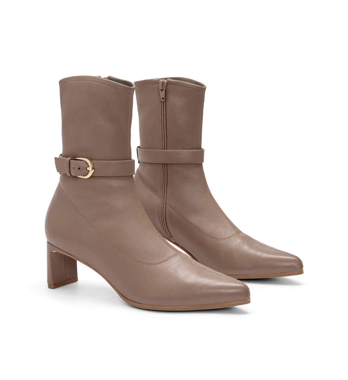 Trocaz Stretch Leather Heeled Boots