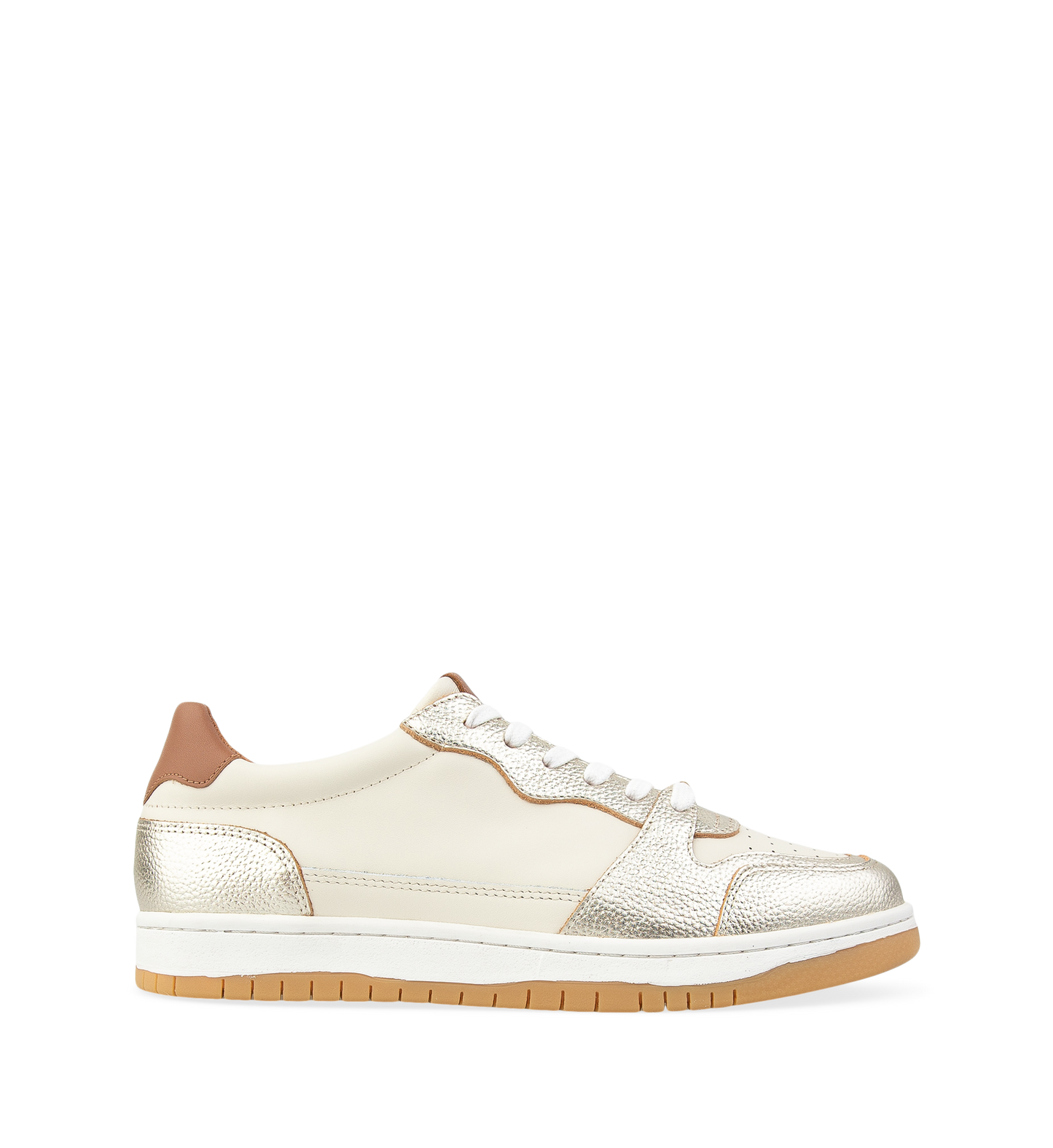 Tui Ecru & Gold Leather Sneakers
