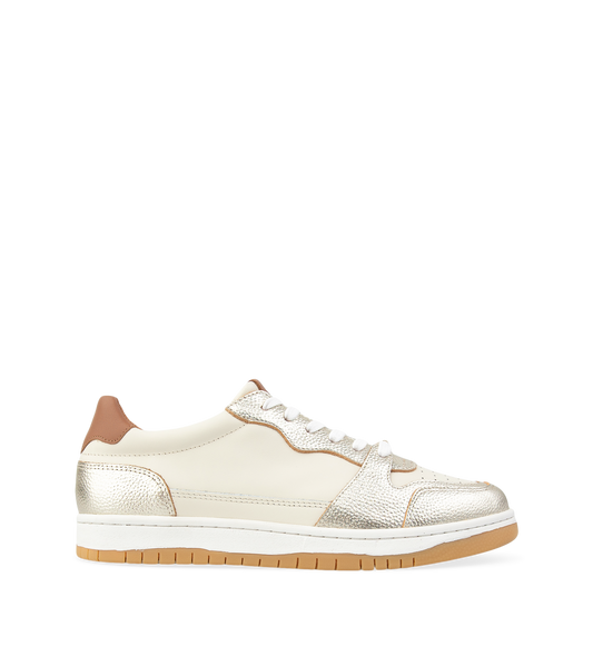 Tui Ecru & Gold Leather Sneakers