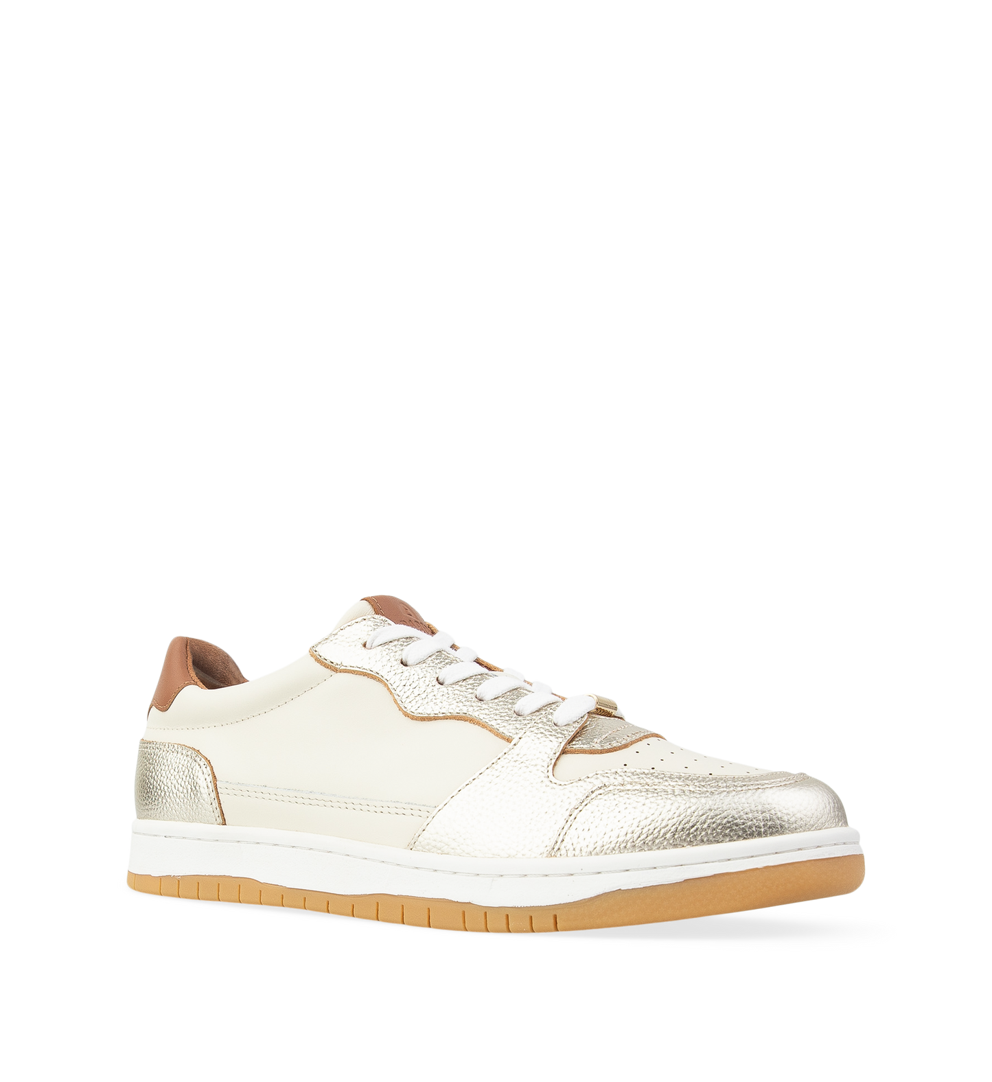 Tui Ecru & Gold Leather Sneakers