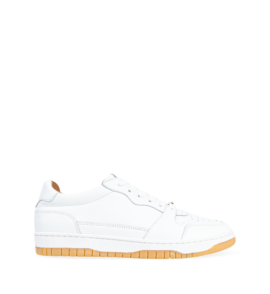 Tui White Leather & Gum Sole Sneakers