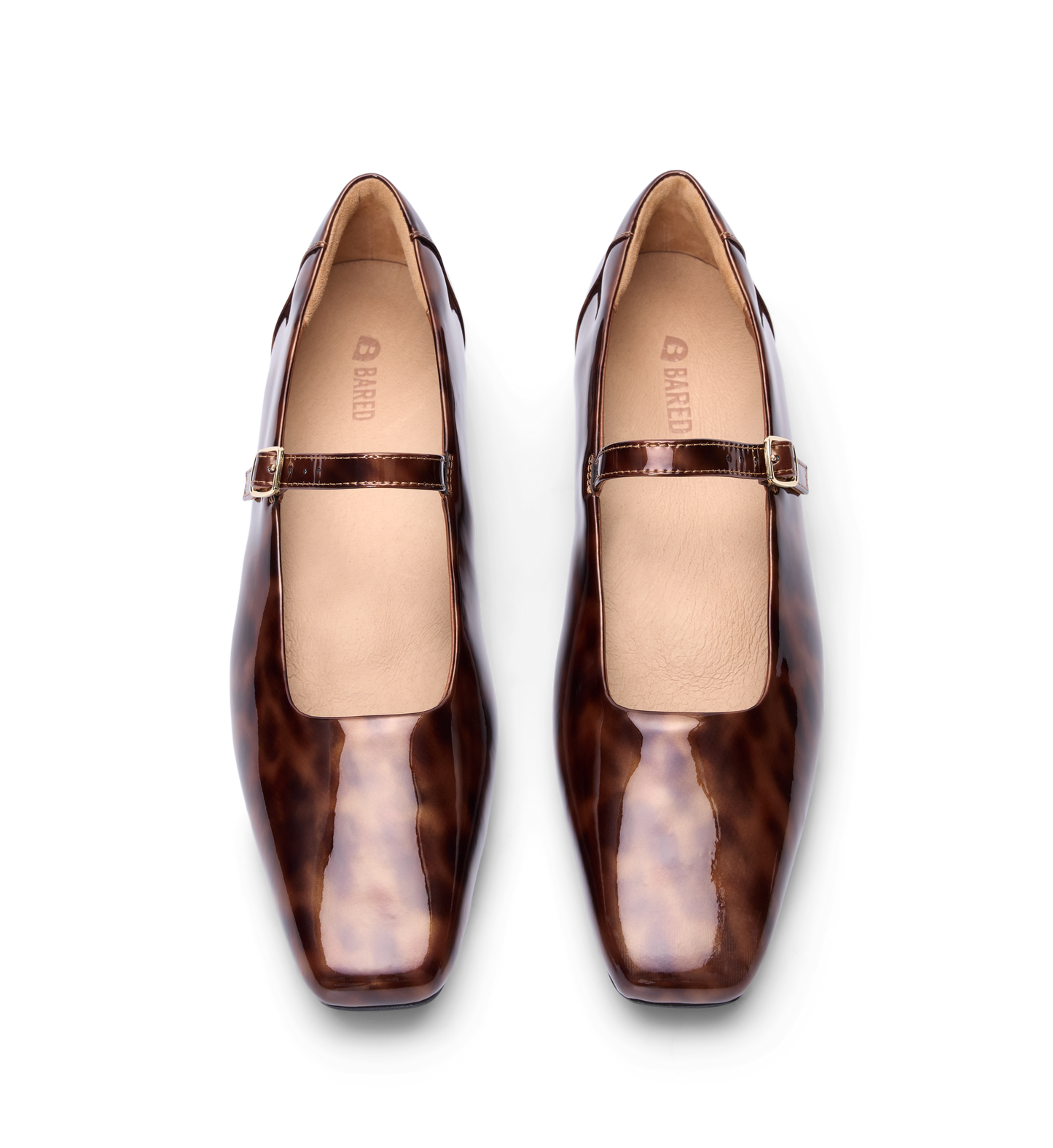 Turtur Tortoiseshell Brown Patent Leather Ballet Flats