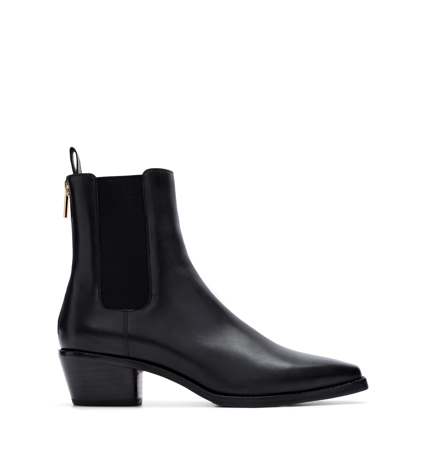Vini Black Leather Heeled Boots