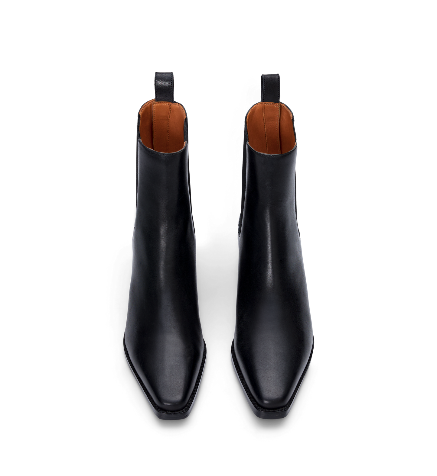 Vini Black Leather Heeled Boots