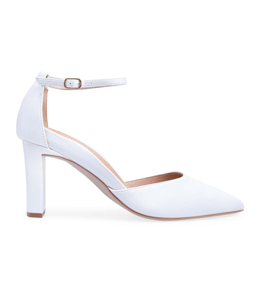 Womens White Satin High Heels