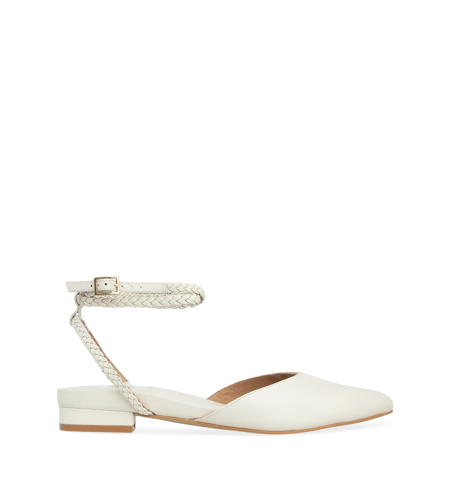 Weaver Oatmilk Leather Flats