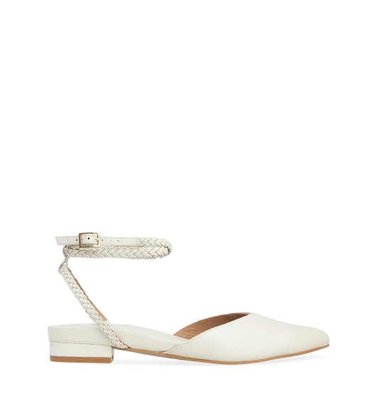 Weaver Oatmilk Leather Flats