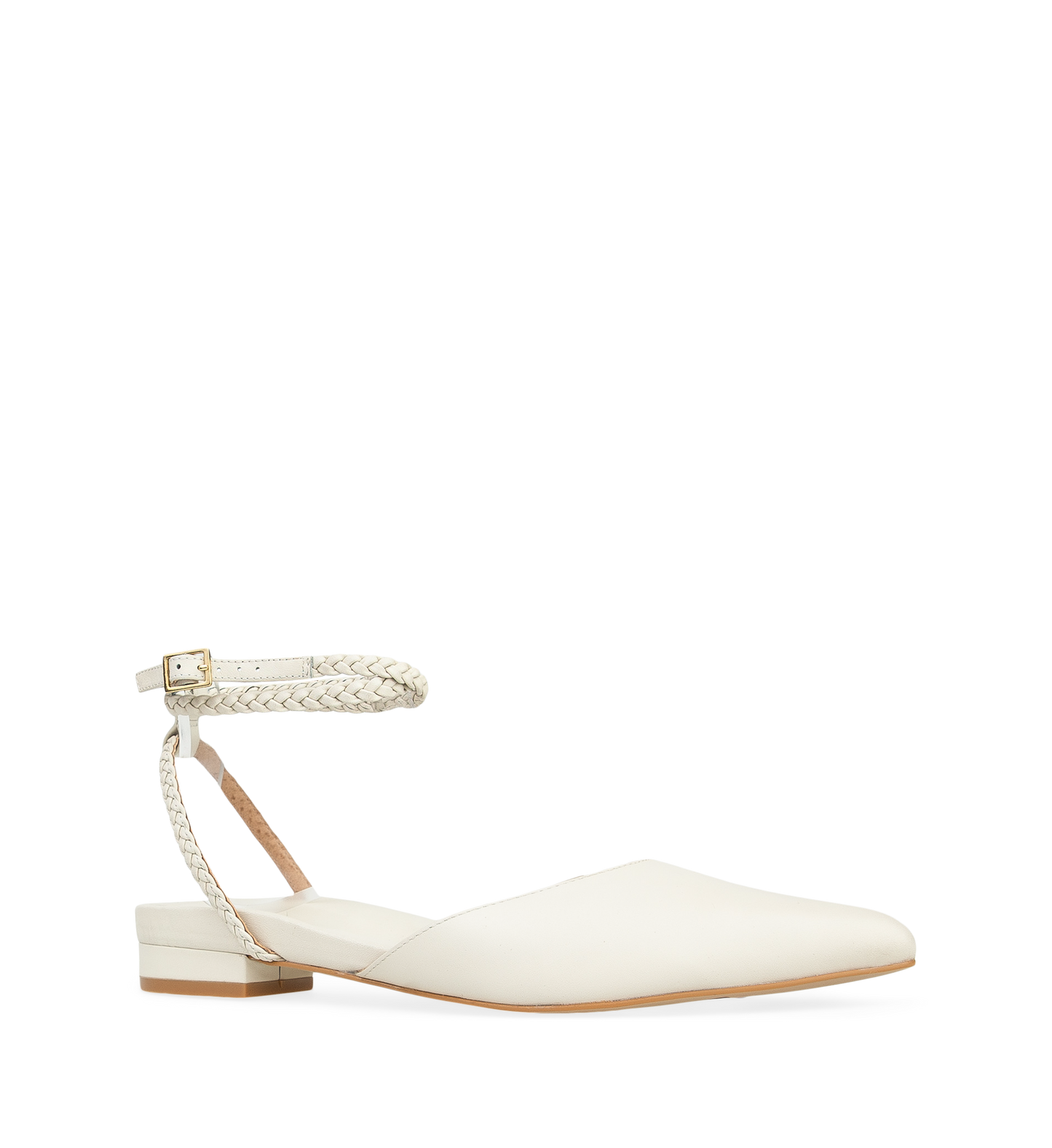 Weaver Oatmilk Leather Flats