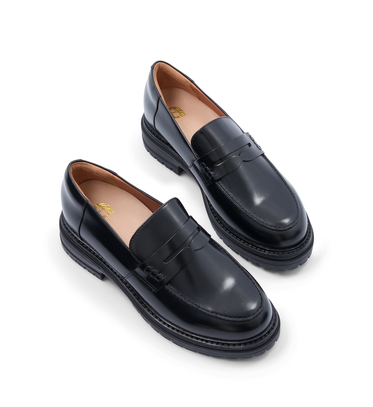 Bared Footwear Wedgebill Black Boxed Leather Loafers