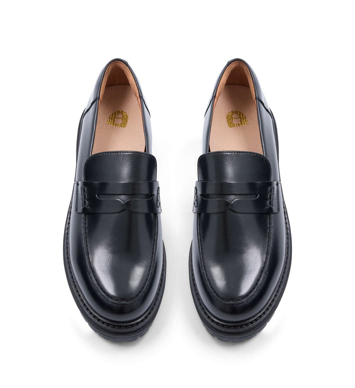 Wedgebill Black Boxed Leather Loafers front 