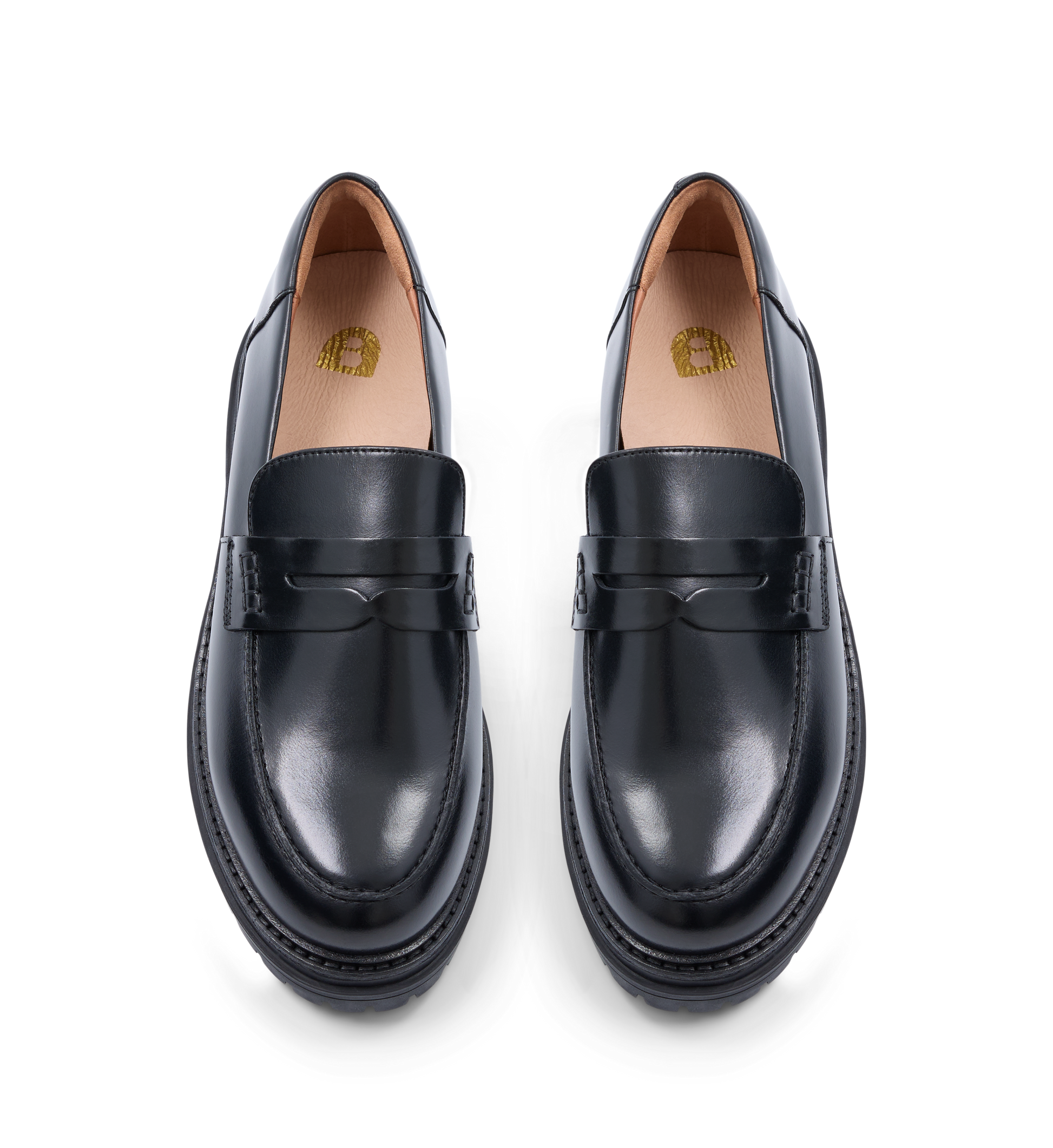 Wedgebill Black Boxed Leather Loafers front 
