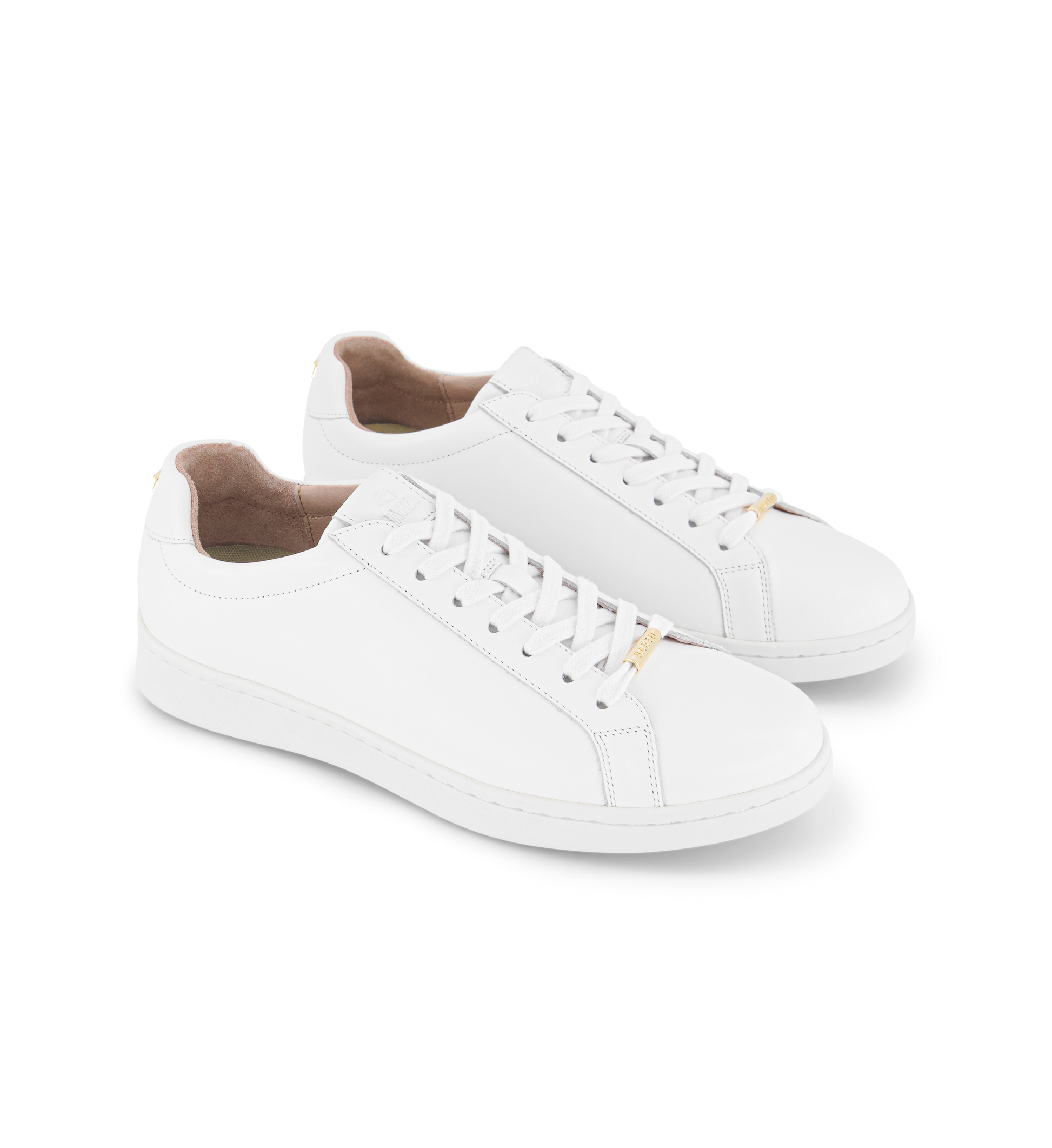 womens white sneakers with white laces and gold details