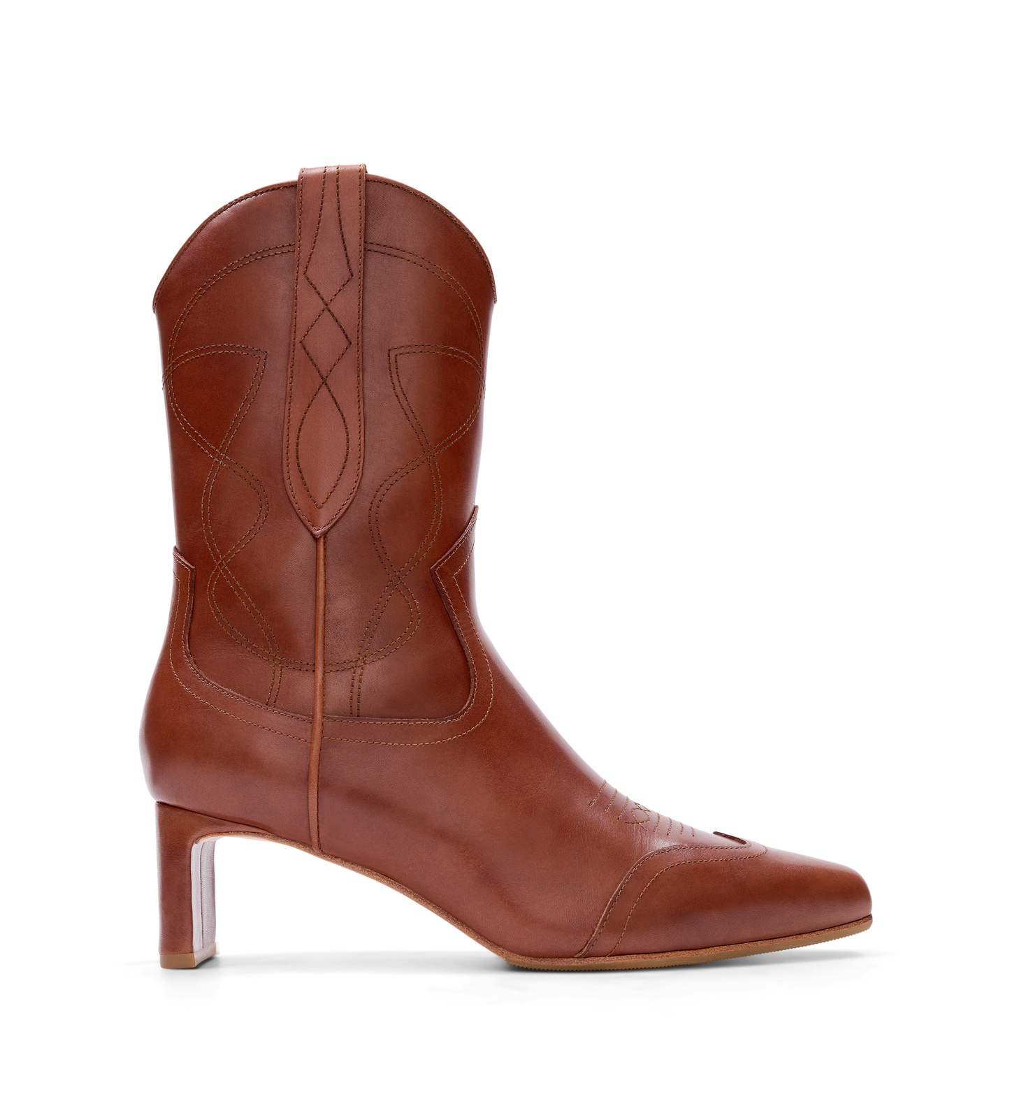 Willet Dark Tan Leather Heeled Boots