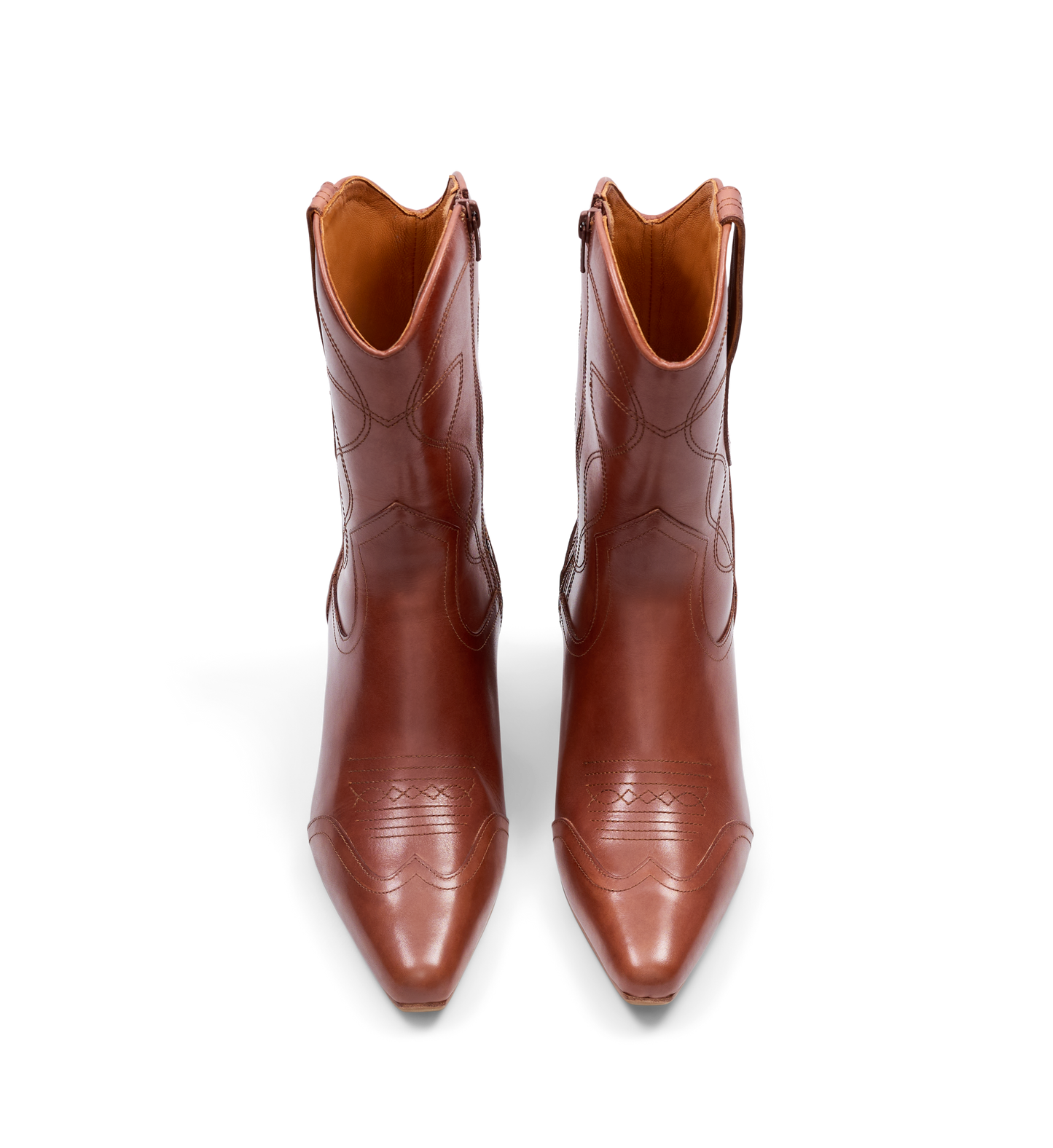 Willet Dark Tan Leather Heeled Boots
