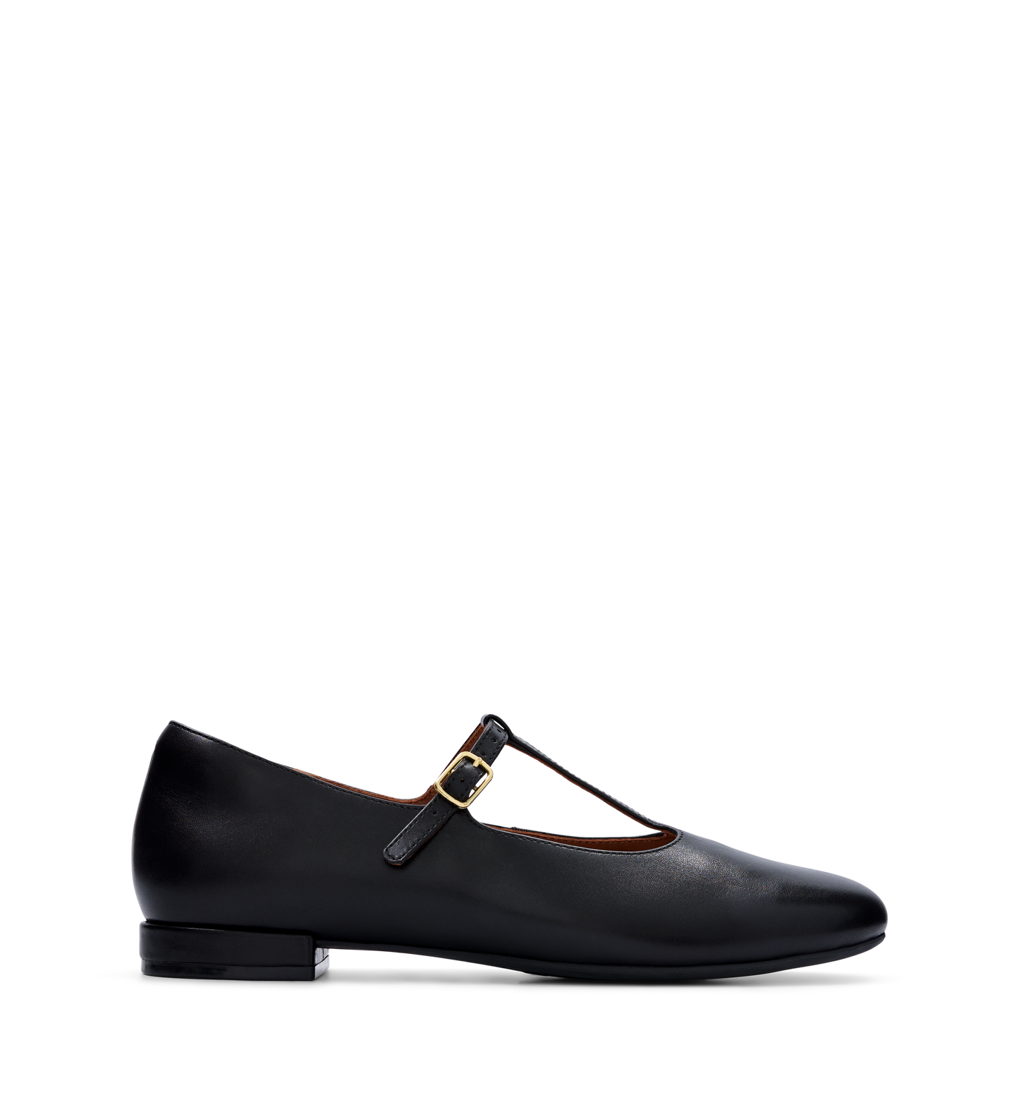 Woodhen Black Leather Ballet Flats