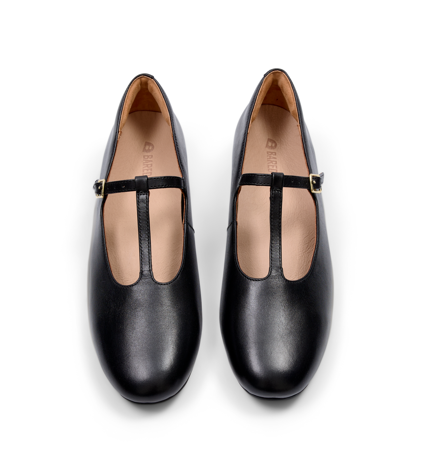 Woodhen Black Leather Ballet Flats